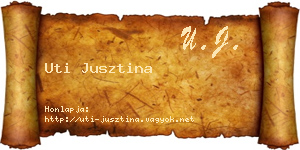 Uti Jusztina névjegykártya